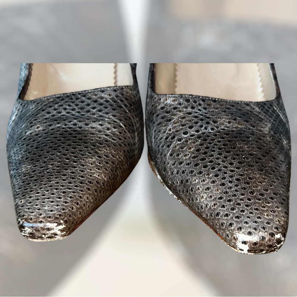 RARE! GUCCI 90s VTG Women’s Snake Skin Heels - Picture 5 of 7